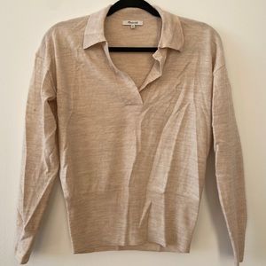 Long Sleeve Tan Madewell Sweater XS